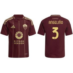 Youth AS Roma 2024-25 Home Red #3 ANGELINO Replica Jersey Youth AS Roma 2024-25 Home Red #3 ANGELINO Replica Jersey