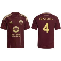 Youth AS Roma 2024-25 Home Red #4 CRISTANTE Replica Jersey Youth AS Roma 2024-25 Home Red #4 CRISTANTE Replica Jersey